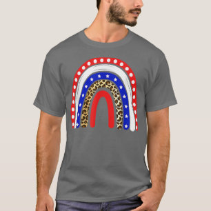 Patriottische regenboog Amerikaanse vlag op 4 juli T-shirt