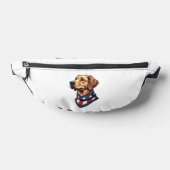 Patriottische Retriever Mascotte Vintage Hond T-sh Heuptasje (Liggend)