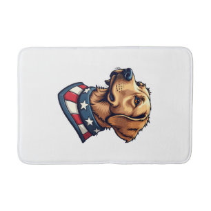 Patriottische Retriever Mascotte Vintage Hond Tee  Badmat
