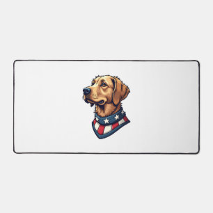 Patriottische Retriever Mascotte Vintage Hond Tee Bureaumat