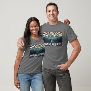 Patriottische Retro Alpen Reis Scenische Ontdekker T-shirt