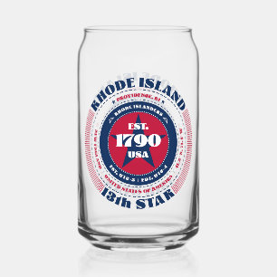 Patriottische Rhode Island Typografie Drinkware Se Blikvorm Glas