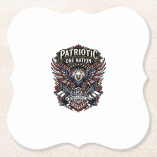 Patriottische Rock Eagle Crest Muziek Rock Metaal  Kartonnen Onderzetters