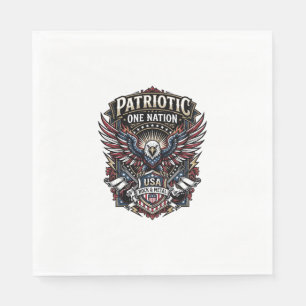 Patriottische Rock Eagle Crest Muziek Rock Metaal Servet