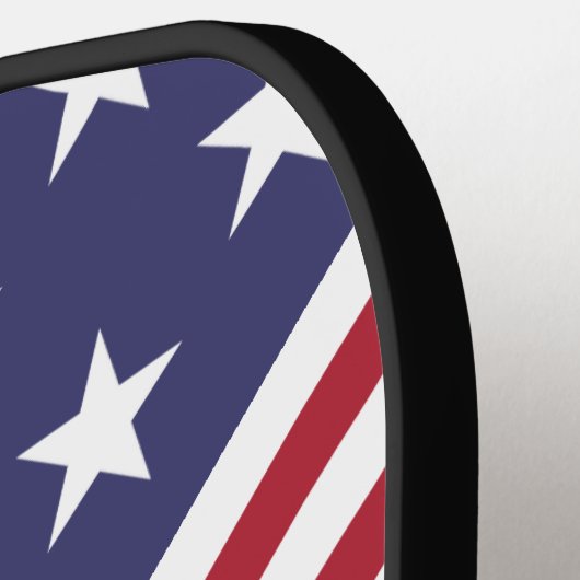 Patriottische rode, blauwe sterren en strepen vlag pickleball paddle (Links Detail)