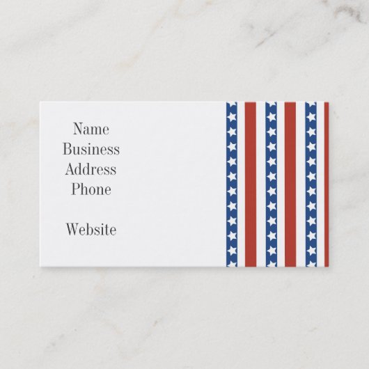 Patriottische rode blauwe sterren en Stripes Freed Visitekaartje (Voorkant)