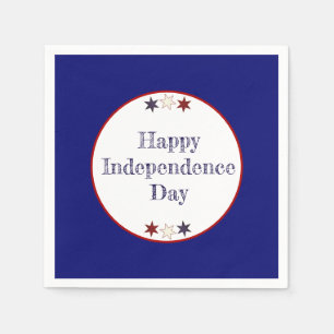 Patriottische rode, blauwe sterren servet