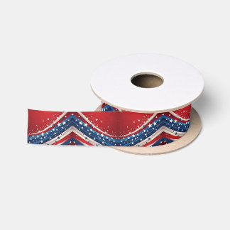 Patriottische Rode Blauwe Witte Glitter Golvende W Lint