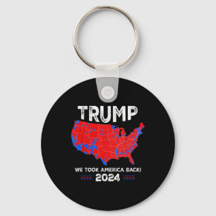 Patriottische rode en blauwe kaart, Donald Trump, Sleutelhanger
