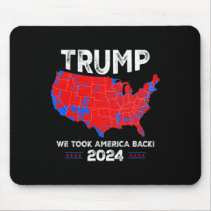 Patriottische rode en blauwe kaart Funny Trump Fan Muismat