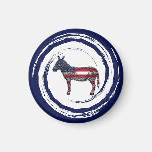 Patriottische Rode Witte Blauwe Ezel Magneet