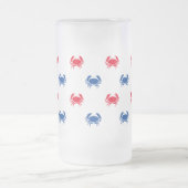 Patriottische rode witte blauwe krab matglas bierpul (Center)