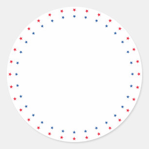 Patriottische rode witte blauwe sterren rand blanc ronde sticker