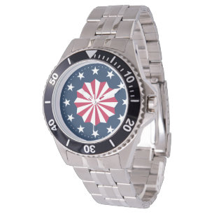 Patriottische Rode Witte Blauwe Sterren Strepen Ro Horloge