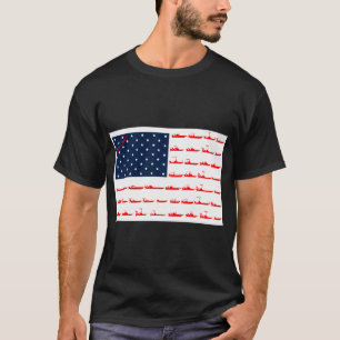 Patriottische Rode Witte Bruh Amerika Baarsvissen T-shirt