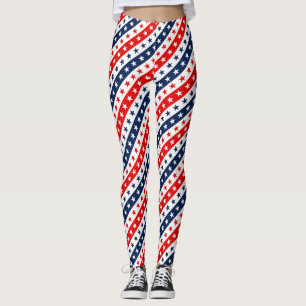 Patriottische rode, witte en blauwe Amerikaanse st Leggings