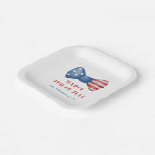 Patriottische rode, witte en blauwe boog 4 juli papieren bordje (Gebogen)