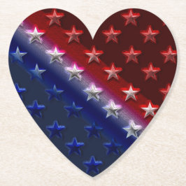 Patriottische rode, witte en blauwe sterren en str kartonnen onderzetters