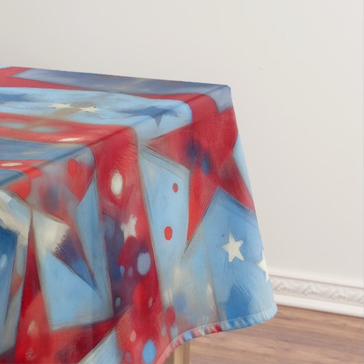 Patriottische rode, witte en blauwe sterren en str tafelkleed (Voorbeeld)