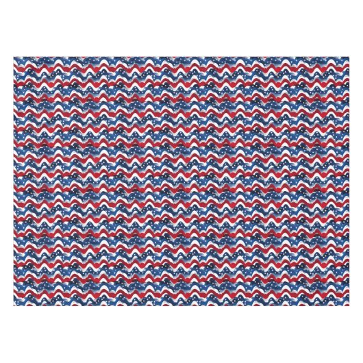 Patriottische rode, witte en blauwe sterren en str tafelkleed (Voorkant (Horizontaal))