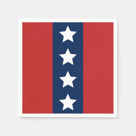 Patriottische rode witte en blauwe sterren en stre servetten (Voorkant)