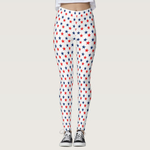 patriottische rode , witte en blauwe sterren leggings