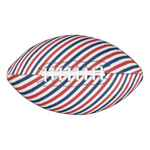 Patriottische rode witte en blauwe strepen american football