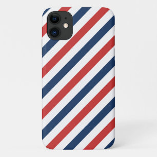 Patriottische rode witte en blauwe strepen iPhone 11 hoesje