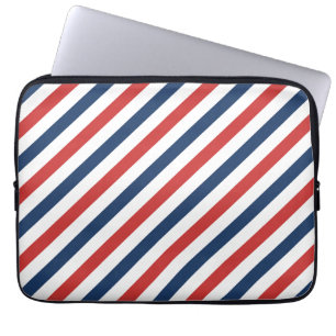 Patriottische rode witte en blauwe strepen laptop sleeve