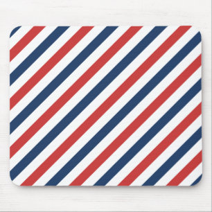 Patriottische rode witte en blauwe strepen muismat