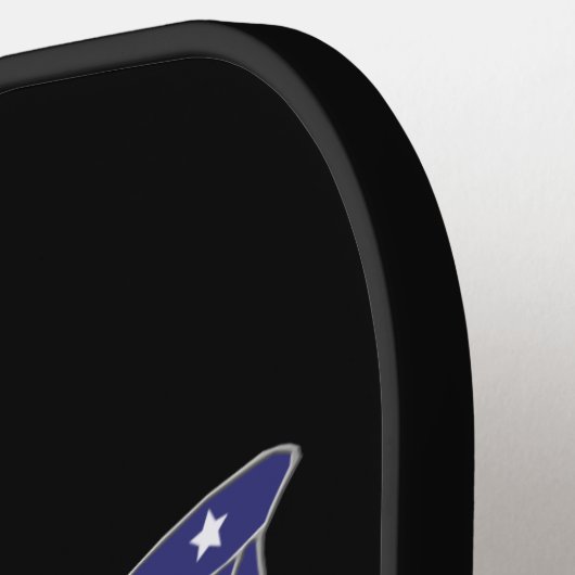 Patriottische rode witte en blauwe vlinder pickleball paddle (Links Detail)