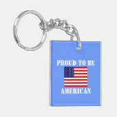 Patriottische roer om Amerikaans Rood Wit en Blauw Sleutelhanger (Voorkant Links)