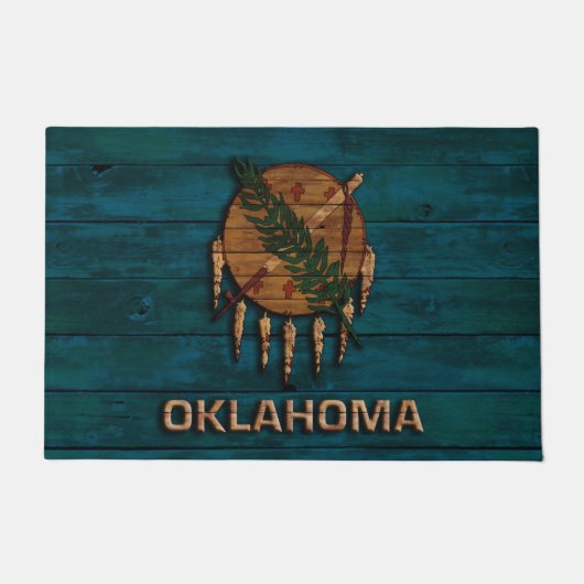 Patriottische Roestelijke vlag van Oklahoma Deurmat (Voorkant)
