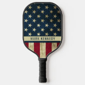 Patriottische roestzuchtige Amerikaanse vlag - Aan Pickleball Paddle (Voorkant)