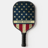 Patriottische roestzuchtige Amerikaanse vlag - Aan Pickleball Paddle (Achterkant)