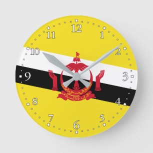 Patriottische ronde klok met de vlag van Brunei