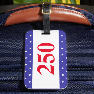 Patriottische Rood Wit & Blauw 250 Knop Bagagelabel