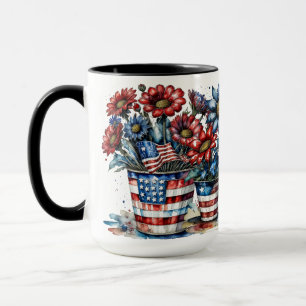 PATRIOTTISCHE ROOD WIT BLAUW AMERIKAANSE BLOEMEN I MOK