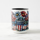 PATRIOTTISCHE ROOD WIT BLAUW AMERIKAANSE BLOEMEN I MOK (Midden)