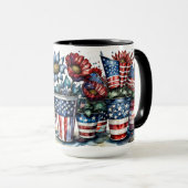 PATRIOTTISCHE ROOD WIT BLAUW AMERIKAANSE BLOEMEN I MOK (Voorkant rechts)