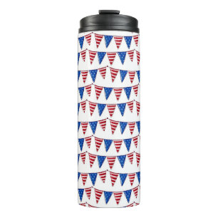 PATRIOTTISCHE ROOD WIT BLAUW AMERIKAANSE PENNANTS THERMOSBEKER