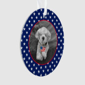 Patriottische Rood Wit Blauw Fotonaam DATUM Aanden Ornament (voorkant)