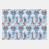 Patriottische Rood Wit Blauw Plaid Complementaire  Inpakpapier Vel (Voorkant 2)
