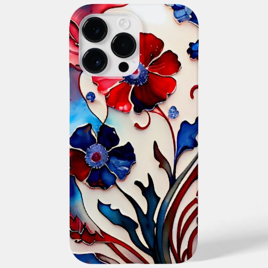 PATRIOTTISCHE ROOD WIT BLAUW POPPY BLOEMEN Case-Mate iPhone CASE (Achterkant)