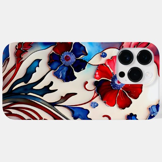 PATRIOTTISCHE ROOD WIT BLAUW POPPY BLOEMEN Case-Mate iPhone CASE (Achterkant (horizontaal))