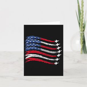 Patriottische Rood Wit Blauw USA Flag Fighter Jets Kaart