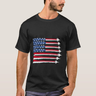 Patriottische Rood Wit Blauw USA Flag Fighter Jets T-shirt