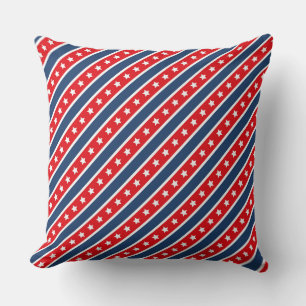 Patriottische Rood, Wit & Blauw USA Stars & Stripe Kussen