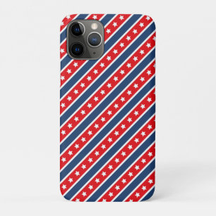 Patriottische Rood, Wit & Blauw USA Sterren & Stre iPhone 11 Pro Hoesje