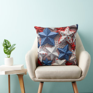 PATRIOTTISCHE ROOD WIT BLAUWE STERREN EN STREPEN KUSSEN